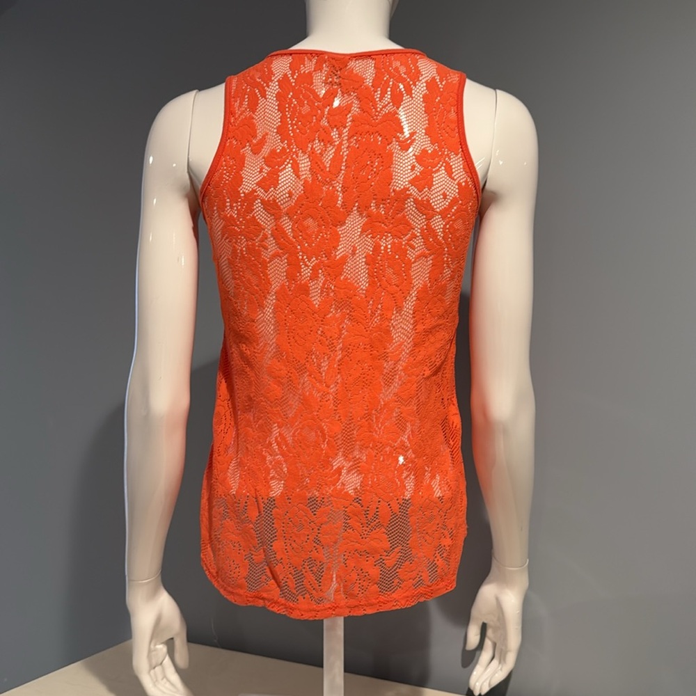 Full Tilt Coral Lace Sleeveless Top - Picture 2 of 6